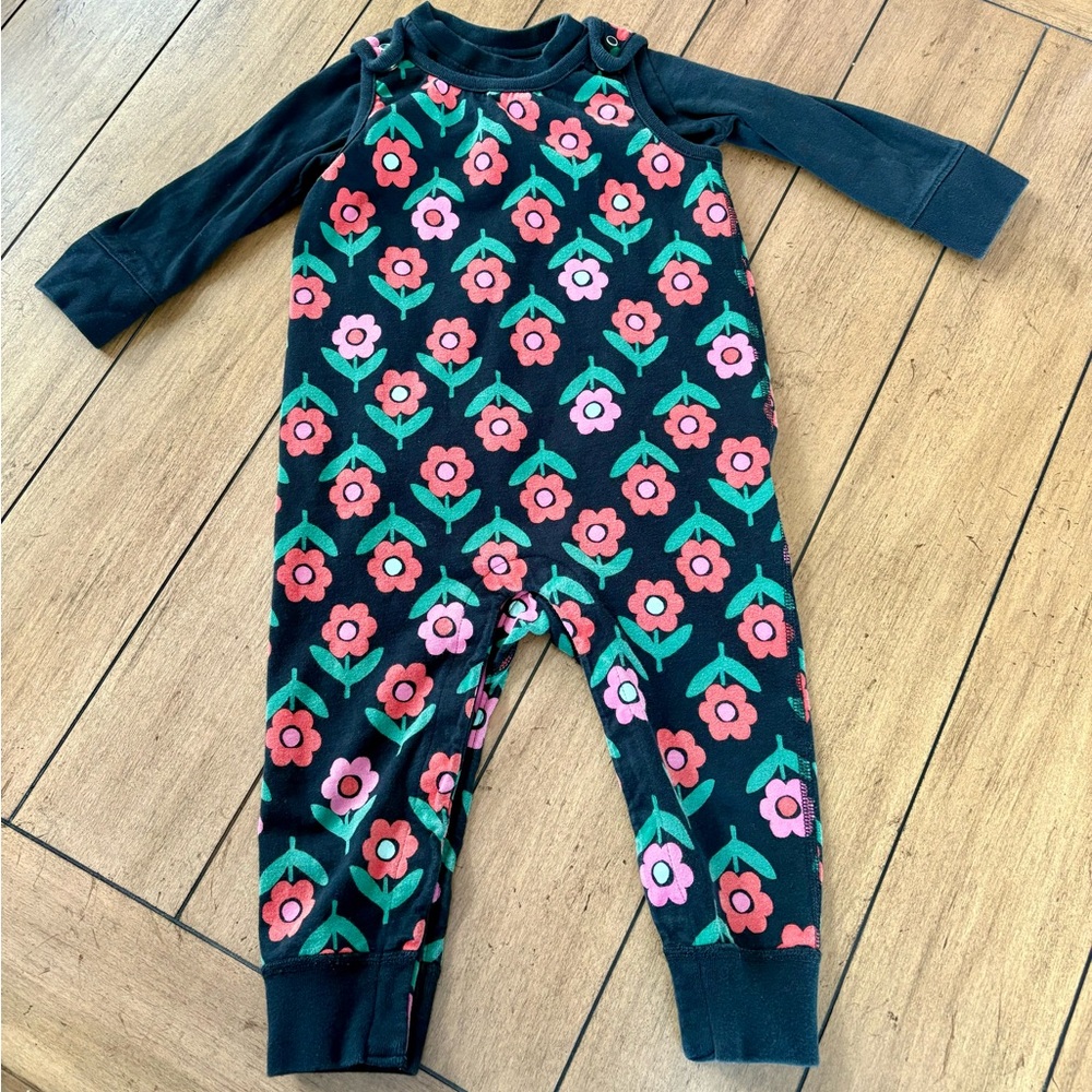 Hanna Andersson Kids Matching Set - Black and Pink Floral